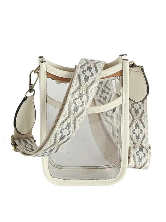 Handbags - NWT Game Day Clear See Through Mini Crossbody Bag - White